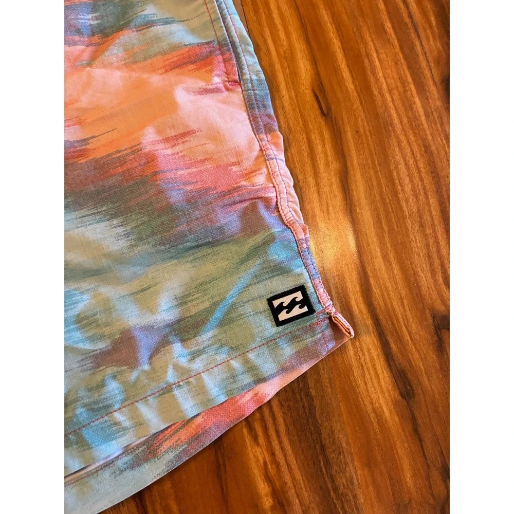Billabong Recycler Sundays Layback Board Shorts Mens Multi Color Abstract Print